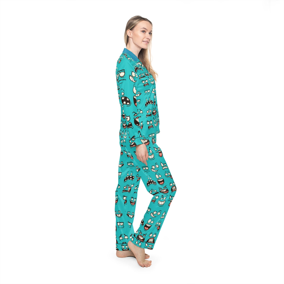 Women's Satin Pajamas (AOP) - Darn Faces