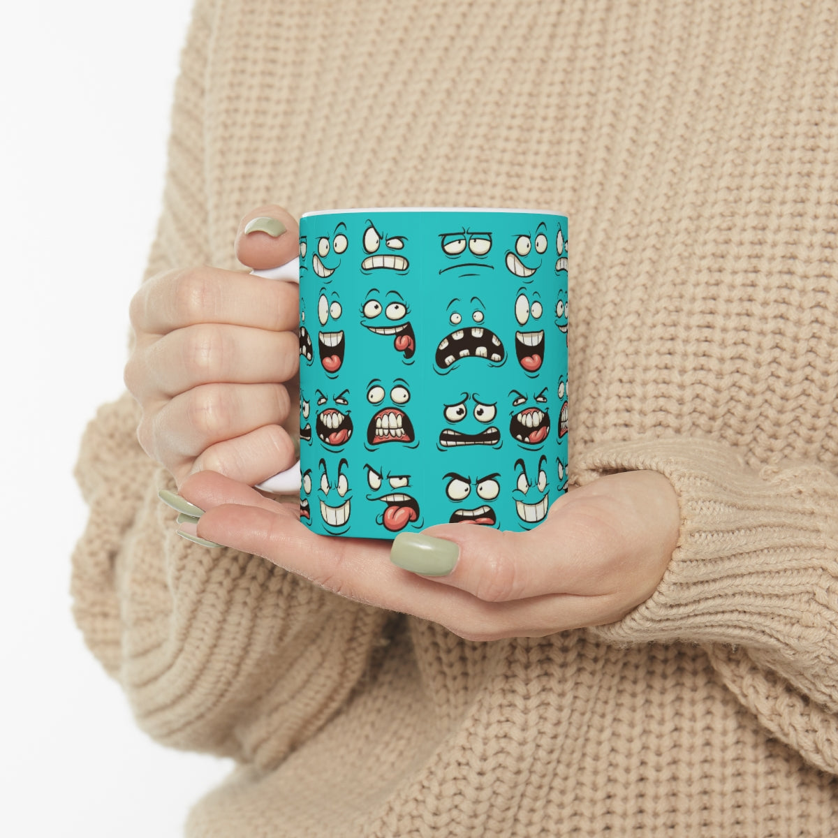 Pretty Darn Many Faces Ceramic Mug 11oz