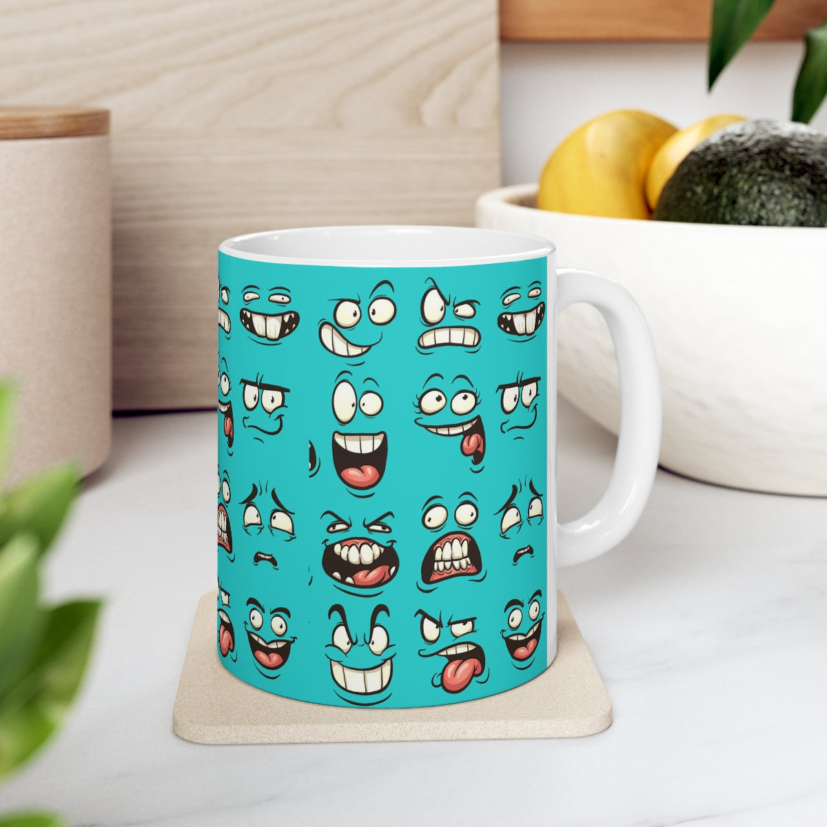 Pretty Darn Many Faces Ceramic Mug 11oz