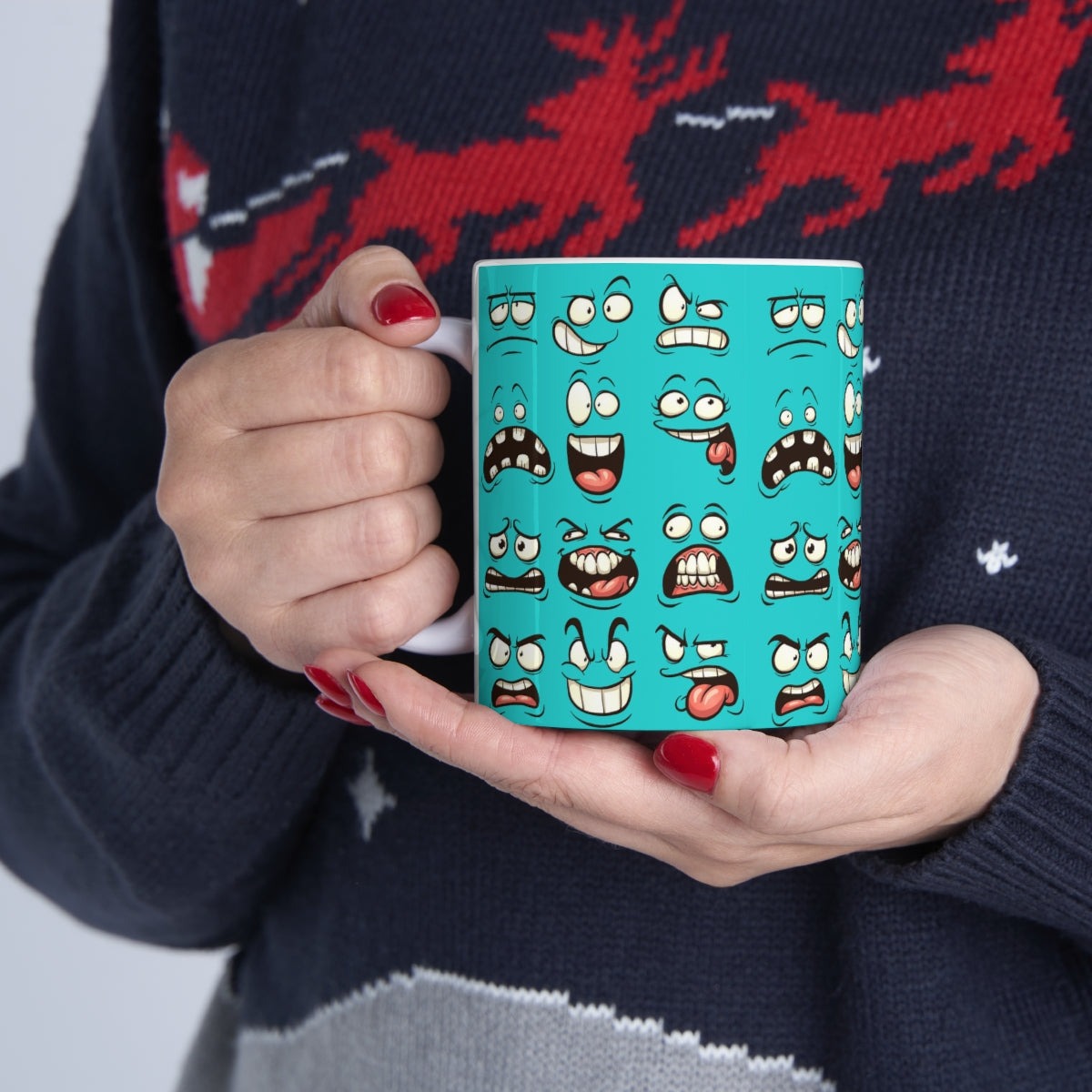 Pretty Darn Many Faces Ceramic Mug 11oz