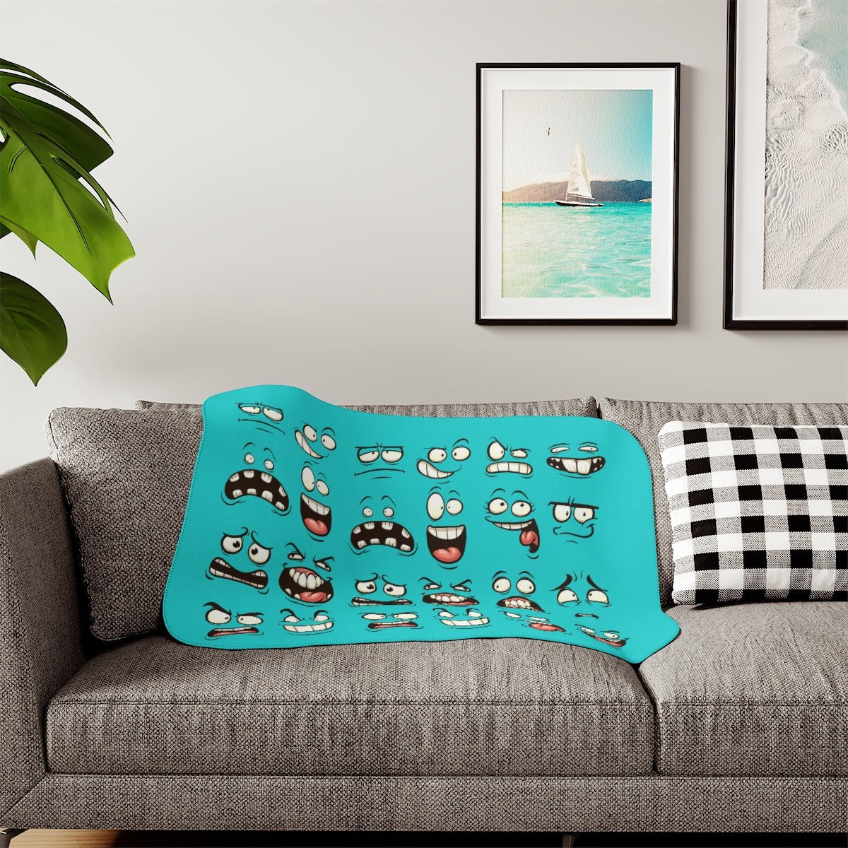 Sherpa Blanket, Two Colors - Darn Faces