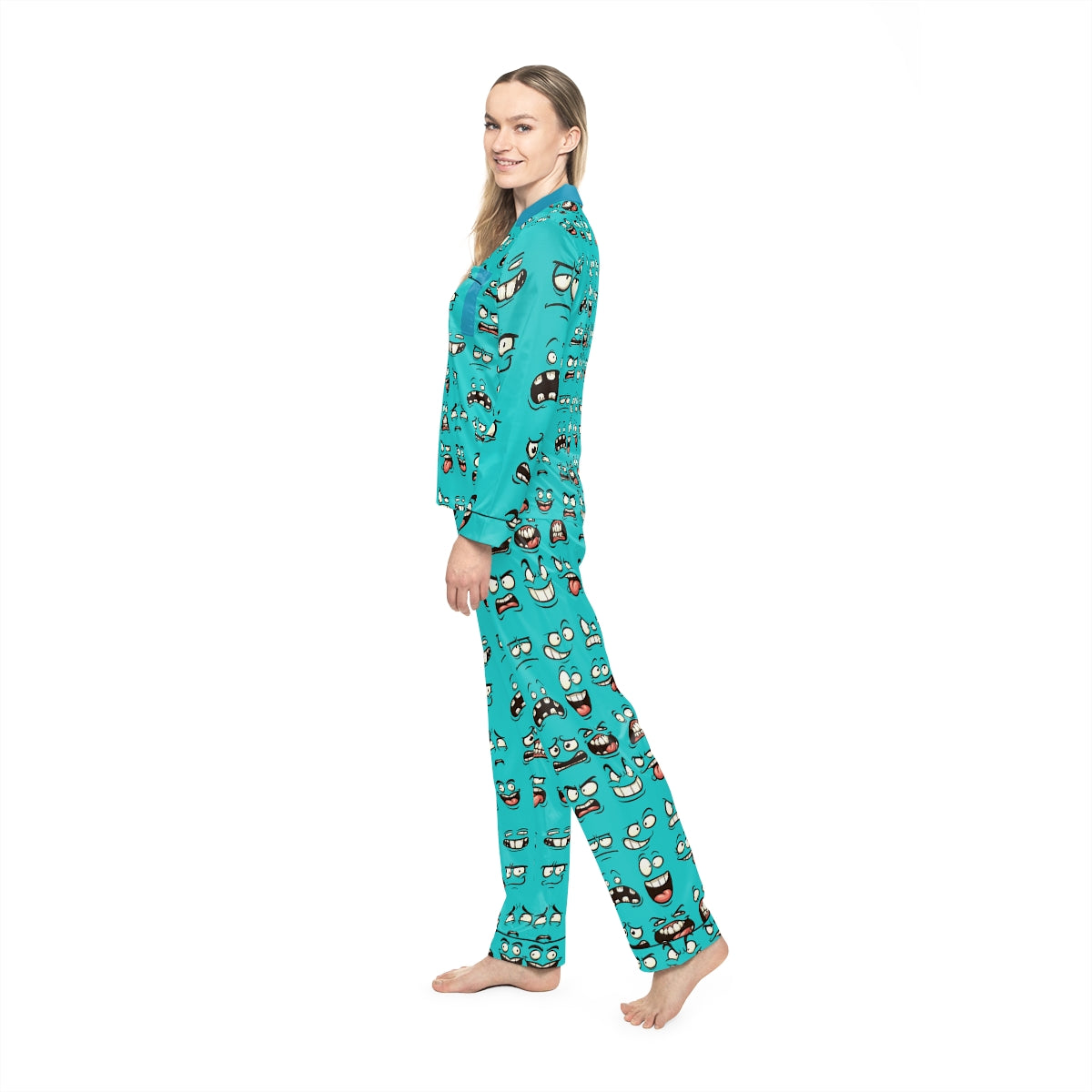 Women's Satin Pajamas (AOP) - Darn Faces