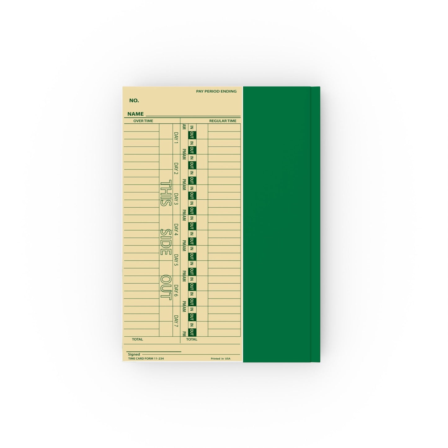 This Side Out Punch Card Hard Backed Journal