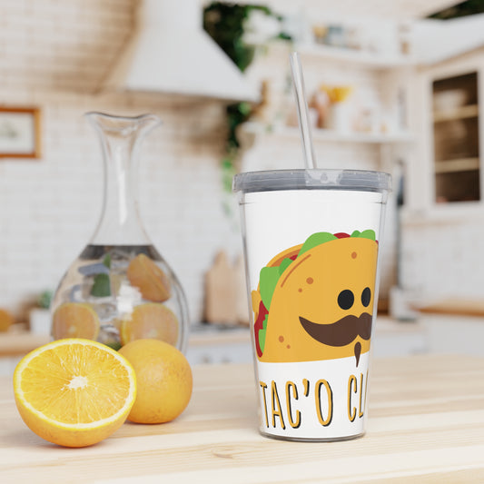 Taco O'clock Plastic Tumbler with Straw