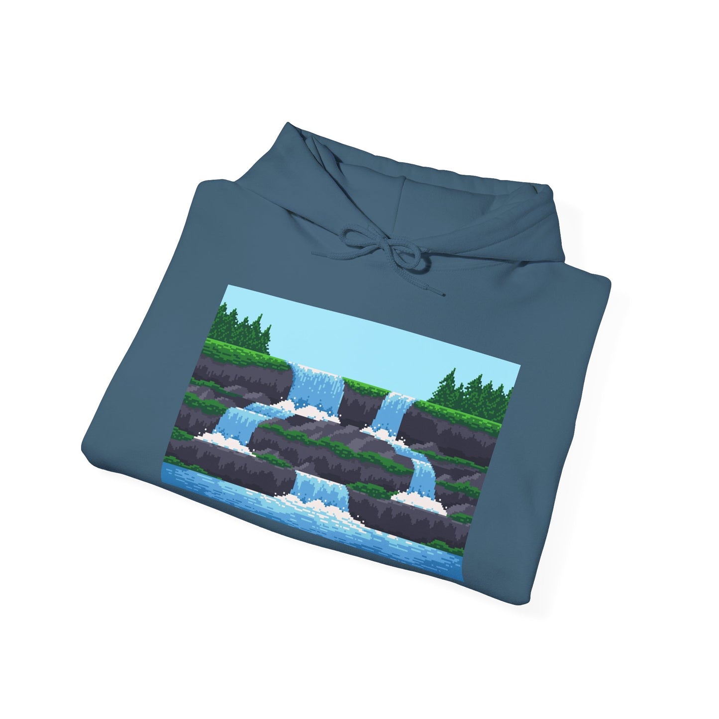 Forest & River in 8bit Land - Unisex Heavy Blend™ Hooded Sweatshirt