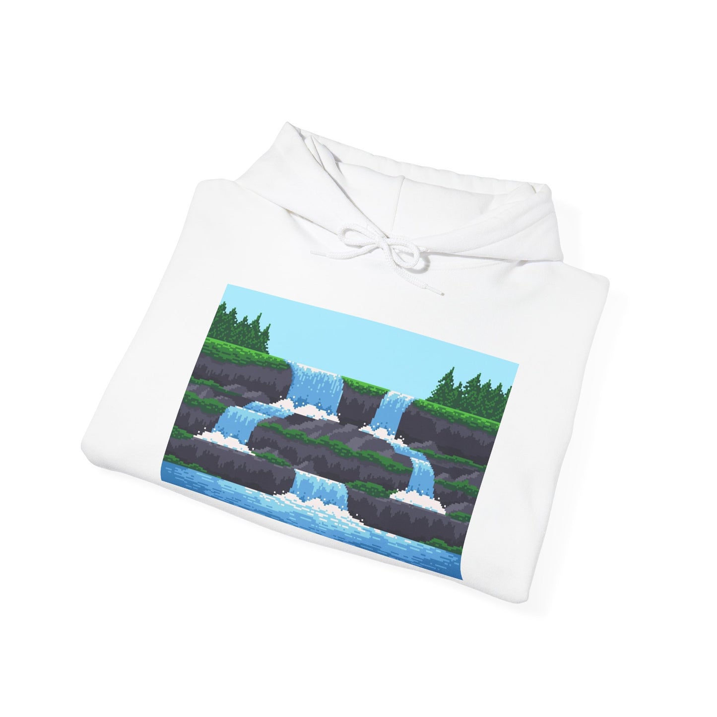 Forest & River in 8bit Land - Unisex Heavy Blend™ Hooded Sweatshirt