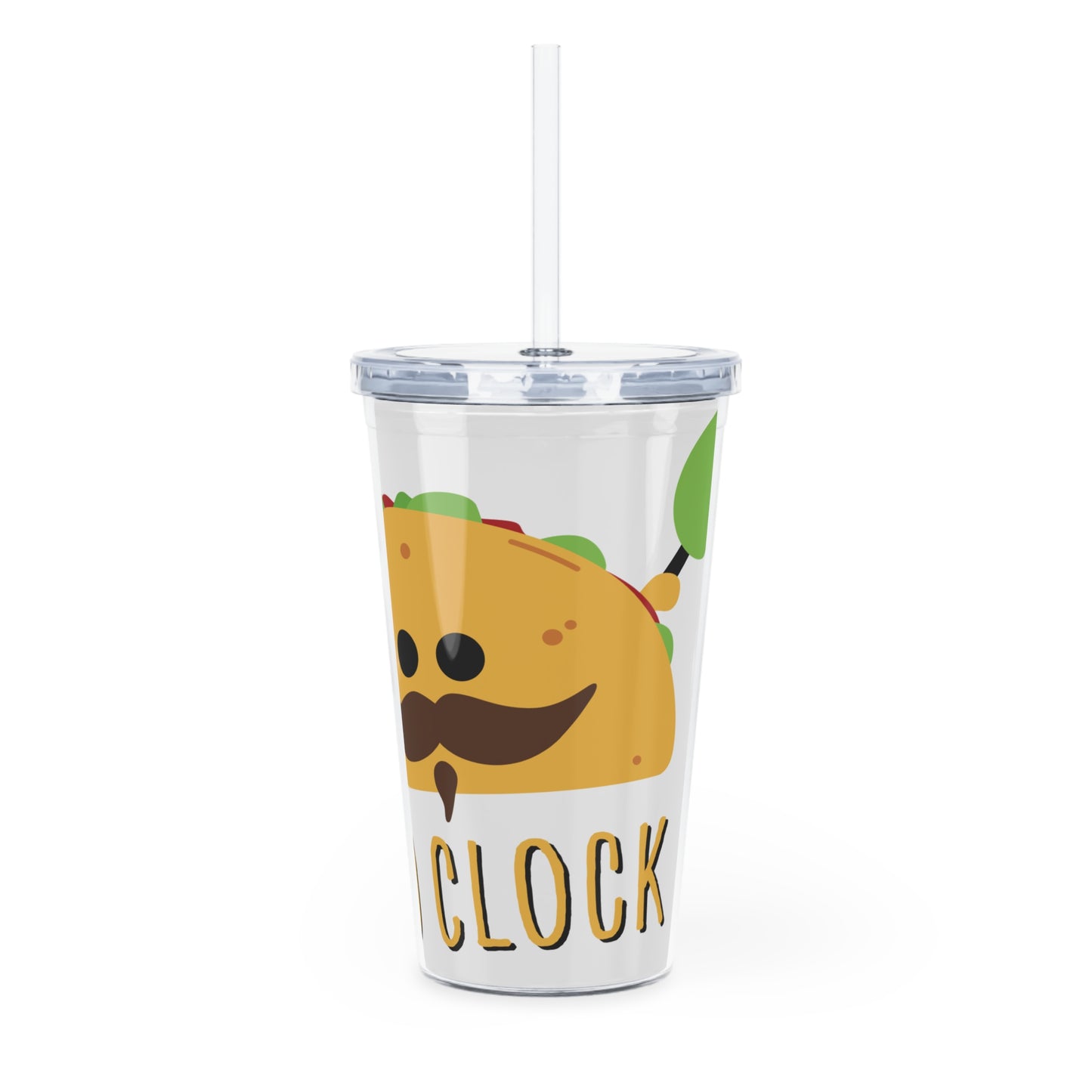 Taco O'clock Plastic Tumbler with Straw