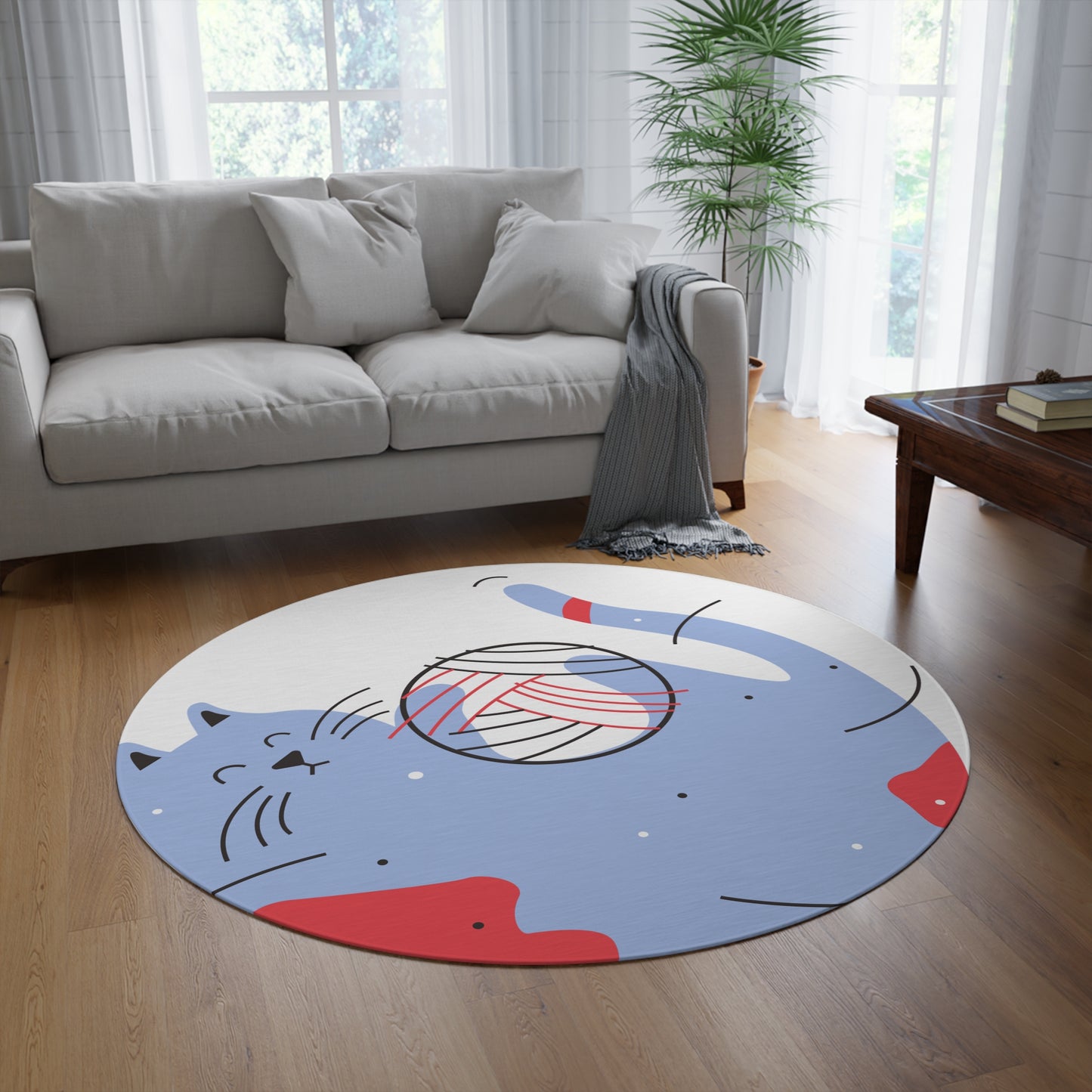 Cat Tax Spot Round Rug