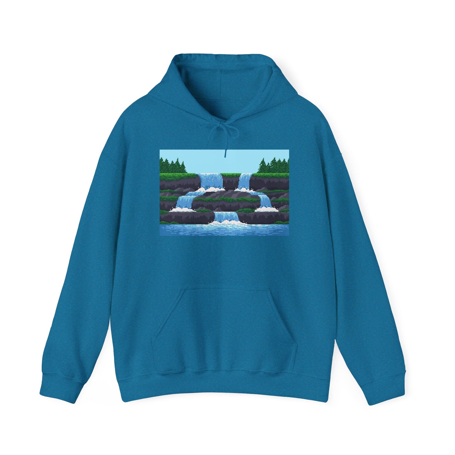 Forest & River in 8bit Land - Unisex Heavy Blend™ Hooded Sweatshirt