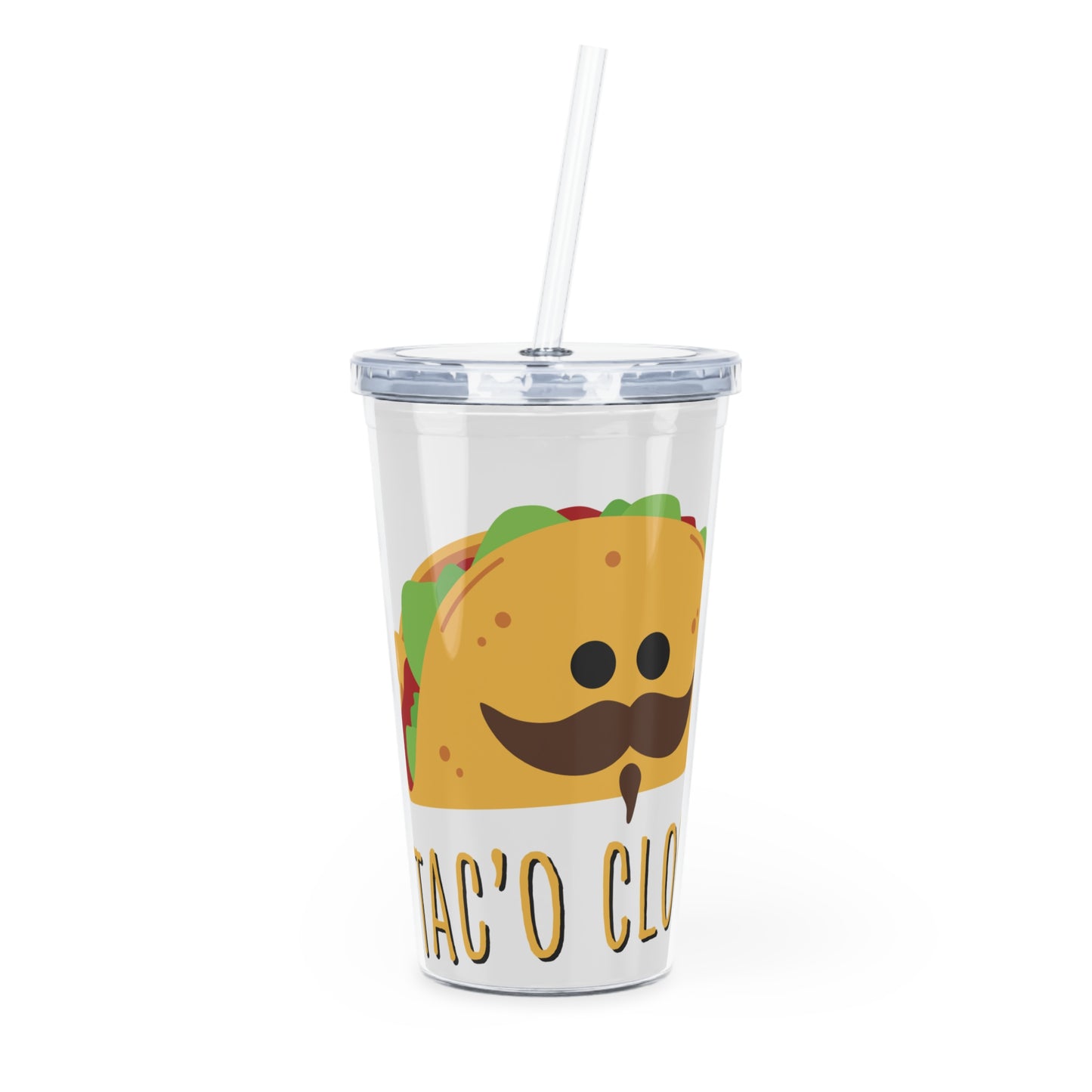 Taco O'clock Plastic Tumbler with Straw