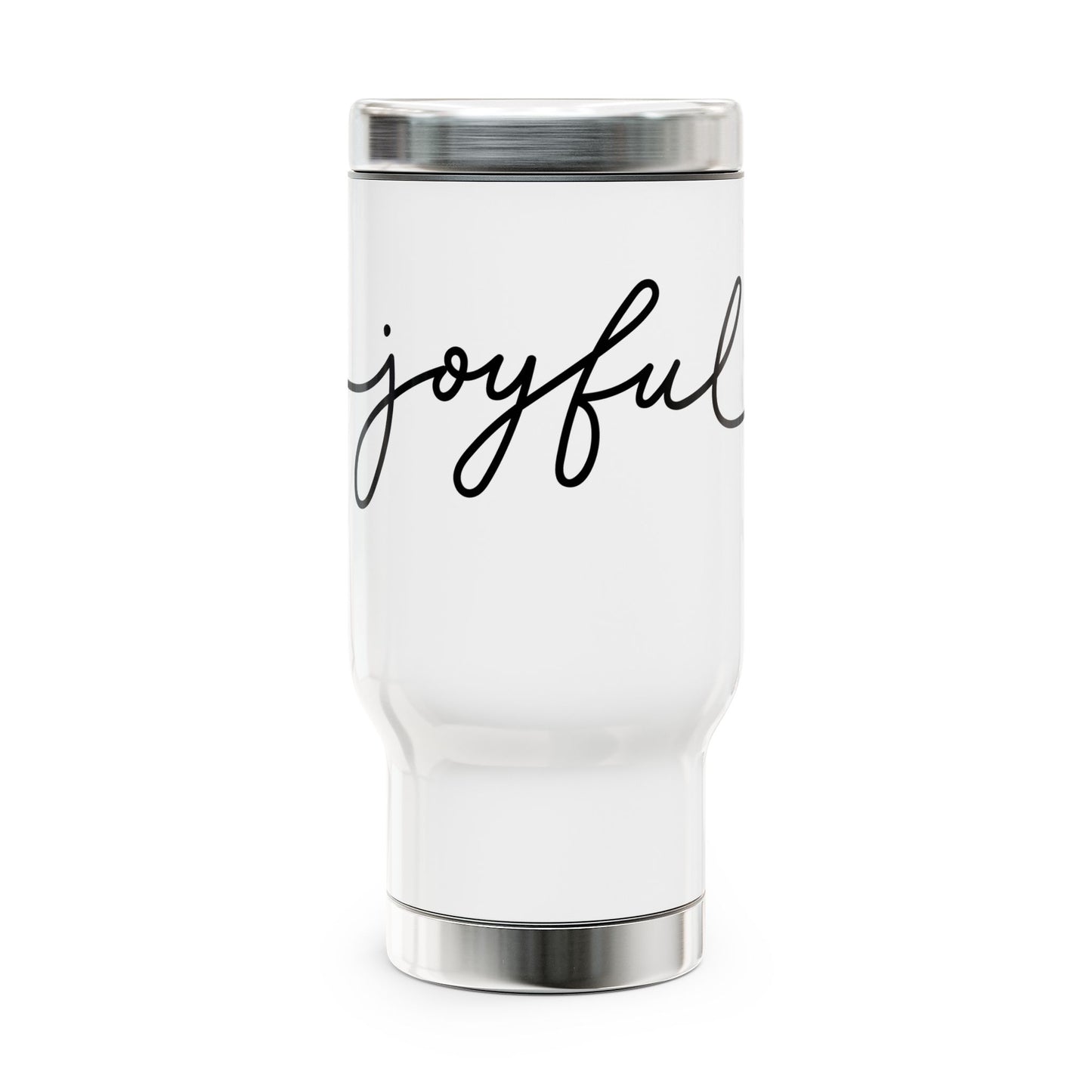 Joyful Stainless Steel Travel Mug with Handle, 14oz