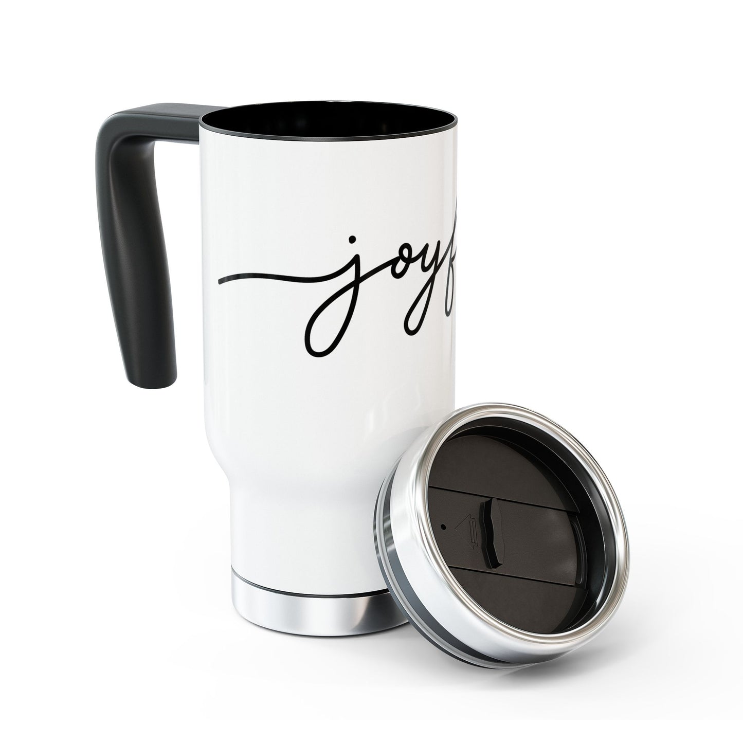 Joyful Stainless Steel Travel Mug with Handle, 14oz