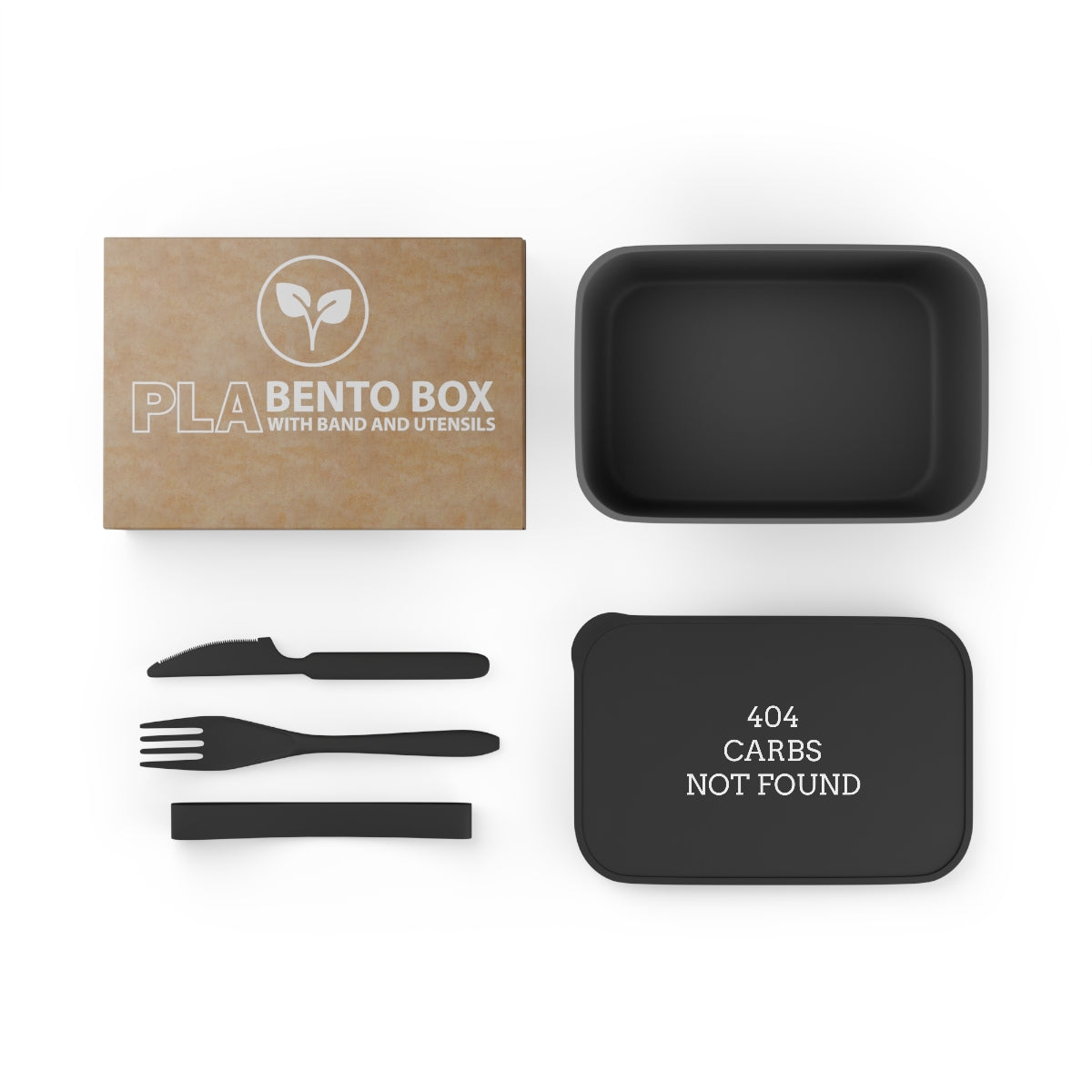 Bento Box with Band and Utensils - 404 Carbs Not Found - PLA