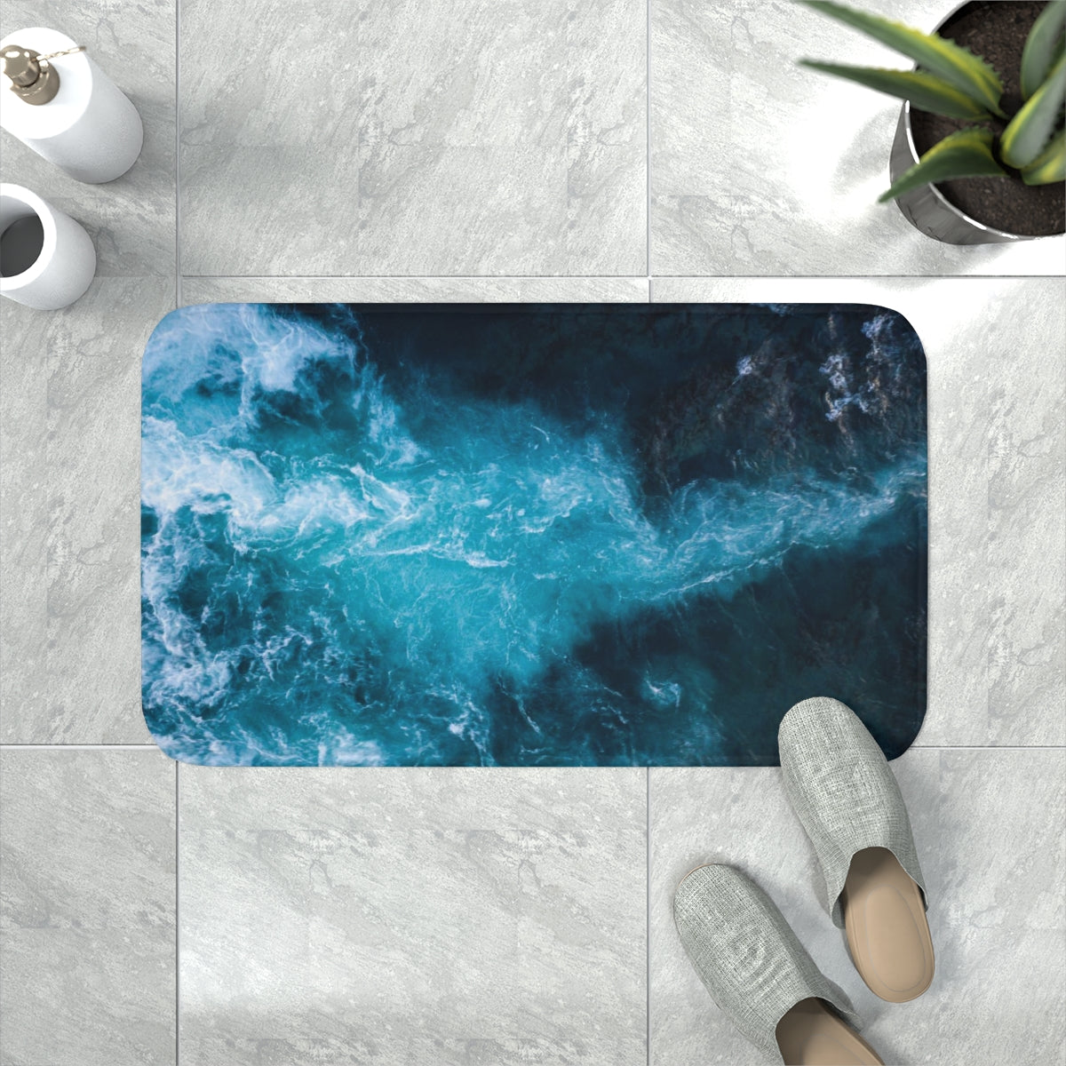 Memory Foam Bath Mat - Ocean 3.0