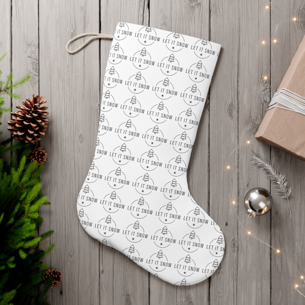 Let it Snow Santa Stocking