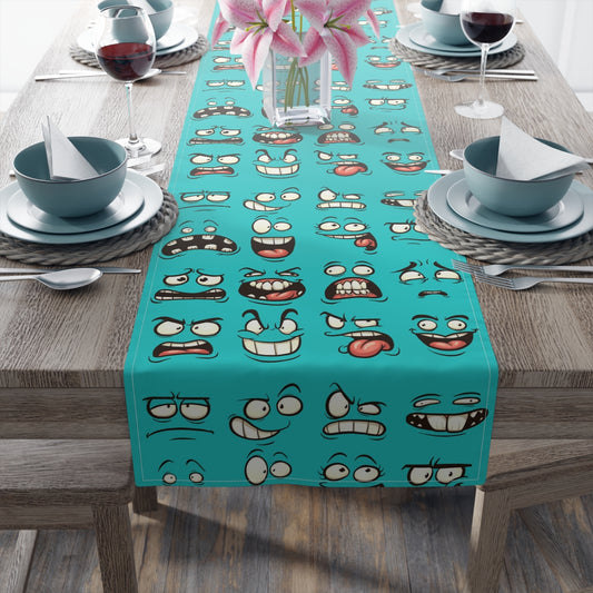 Cotton/Poly Table Runner - Darn Faces