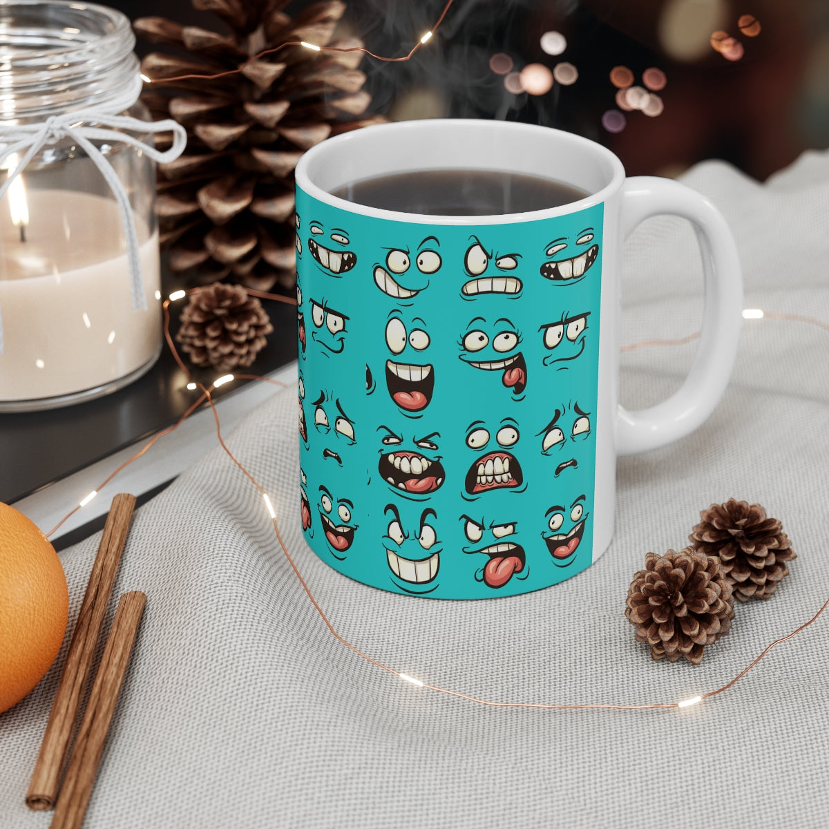 Pretty Darn Many Faces Ceramic Mug 11oz