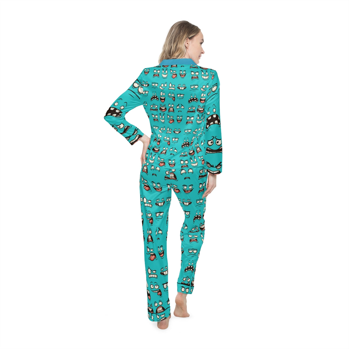 Women's Satin Pajamas (AOP) - Darn Faces