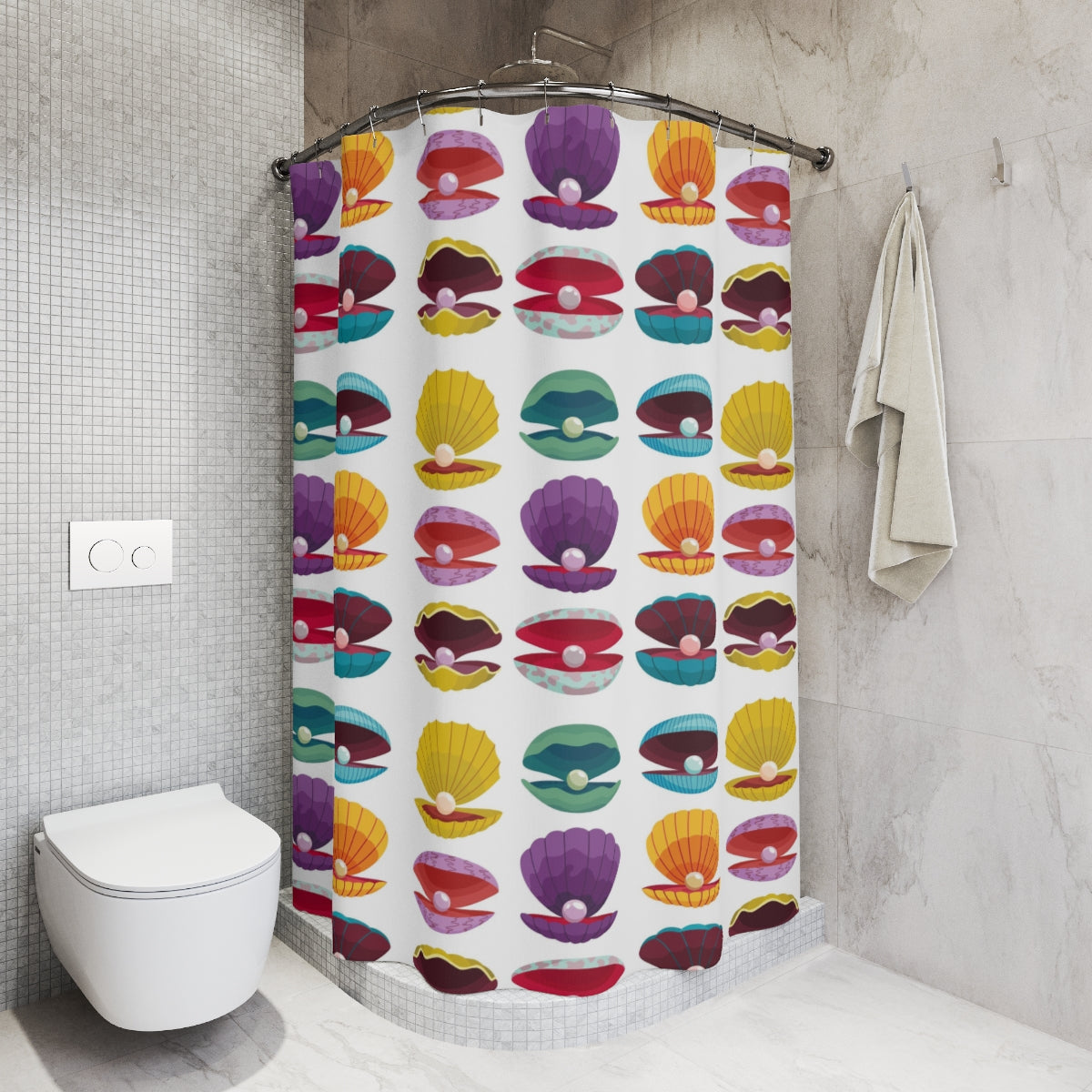 Shellz - Polyester Shower Curtain