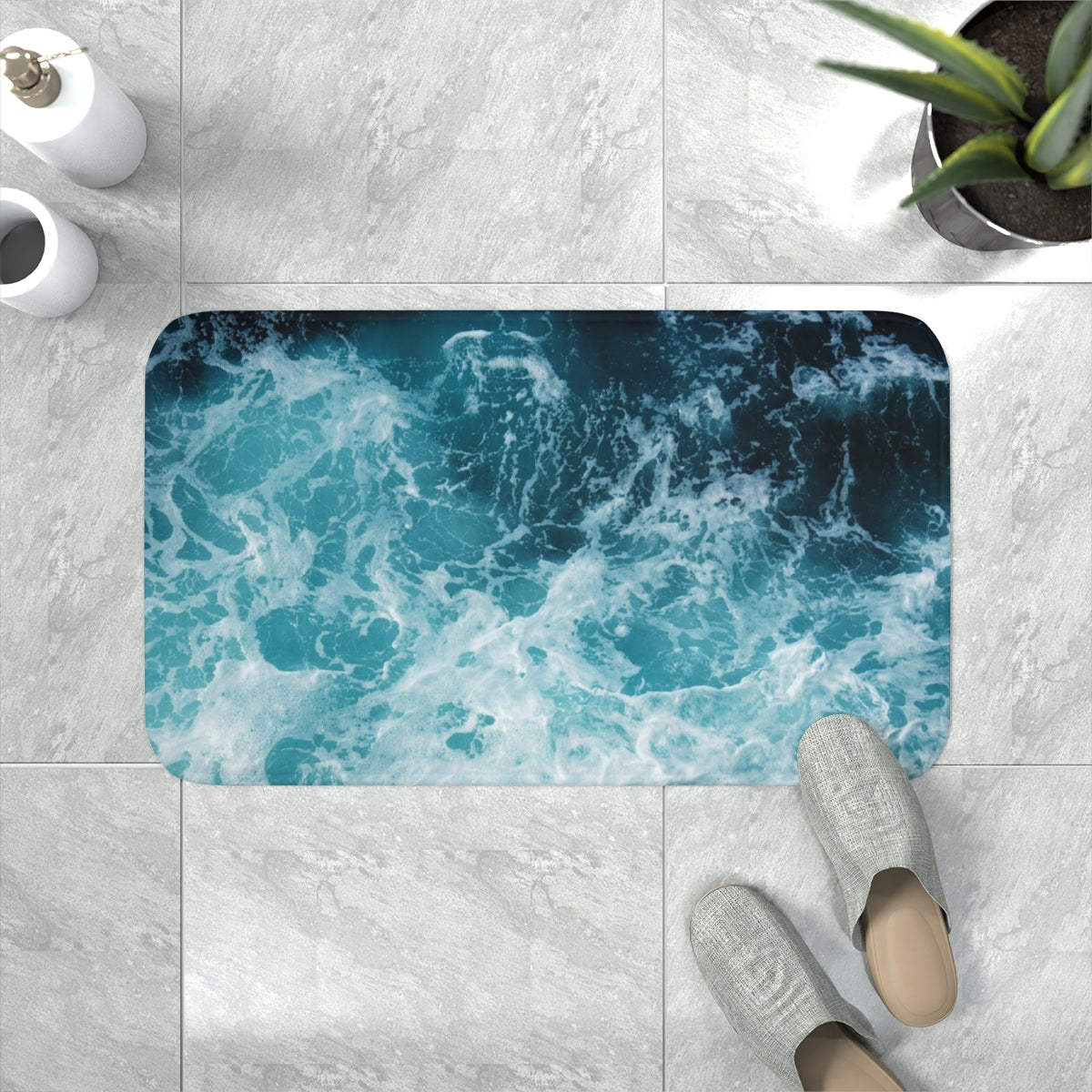 Memory Foam Bath Mat - Ocean 2.0