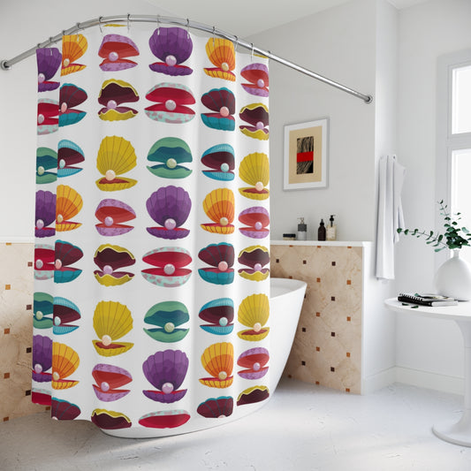 Shellz - Polyester Shower Curtain