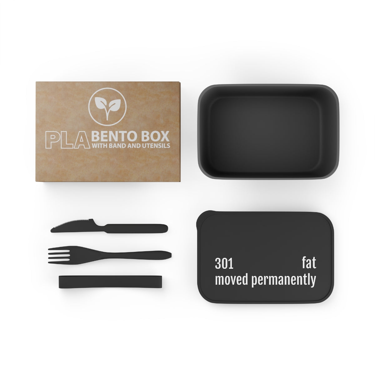 Bento Box with Band and Utensils - 301 Fat Moved Permanently - PLA